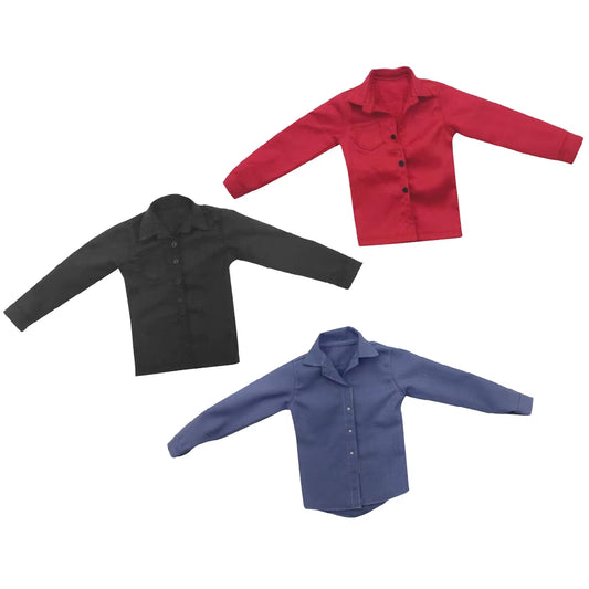 1/6 Men T-Shirt Male Clothes Solid Long Sleeve Shirt Undergarments Clothes Model for 12'' HT Kumik Figure Body Doll Toys